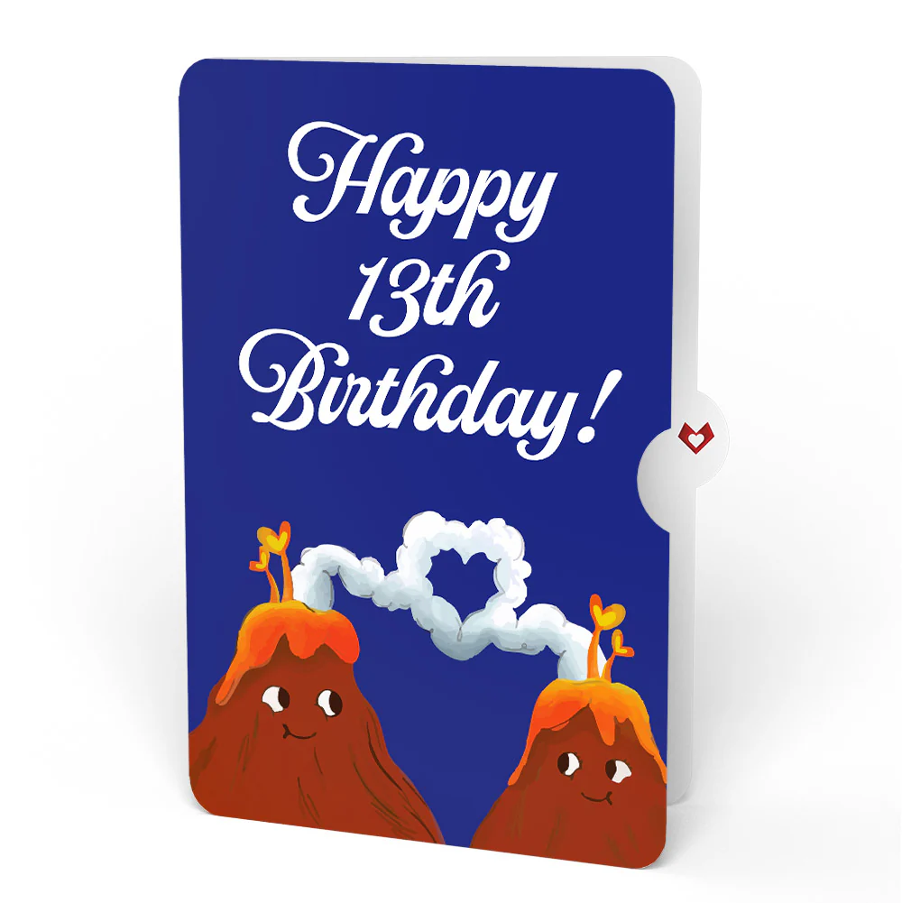 I Lava You 13th Birthday Pop-Up Card and Sentiment Set - Image 4