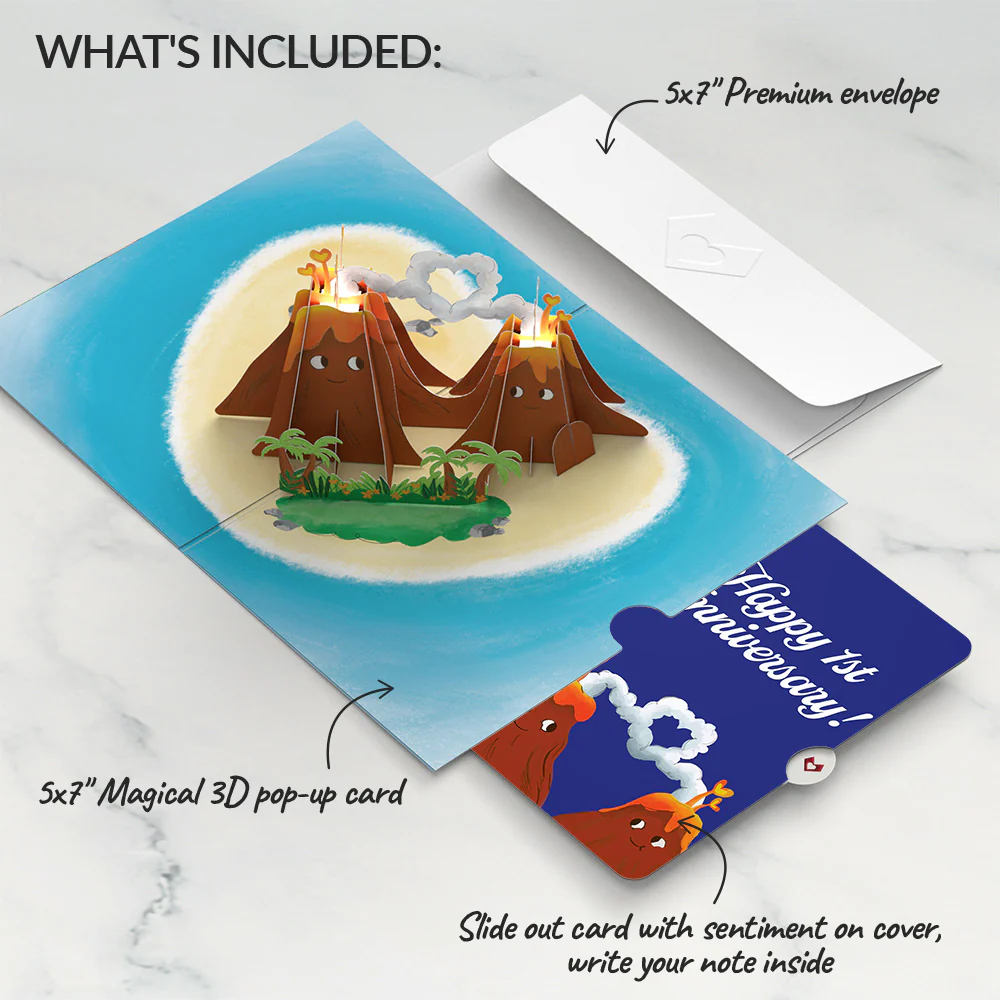 I Lava You 1st Anniversary Light-Up Pop-Up Card and Sentiment Set - Image 2