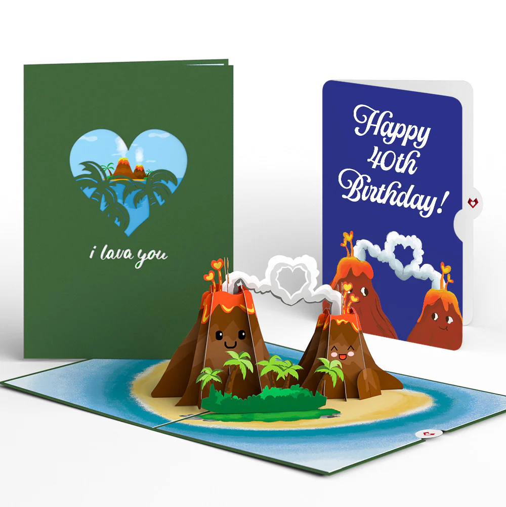 I Lava You 40th Birthday Pop-Up Card and Sentiment Set