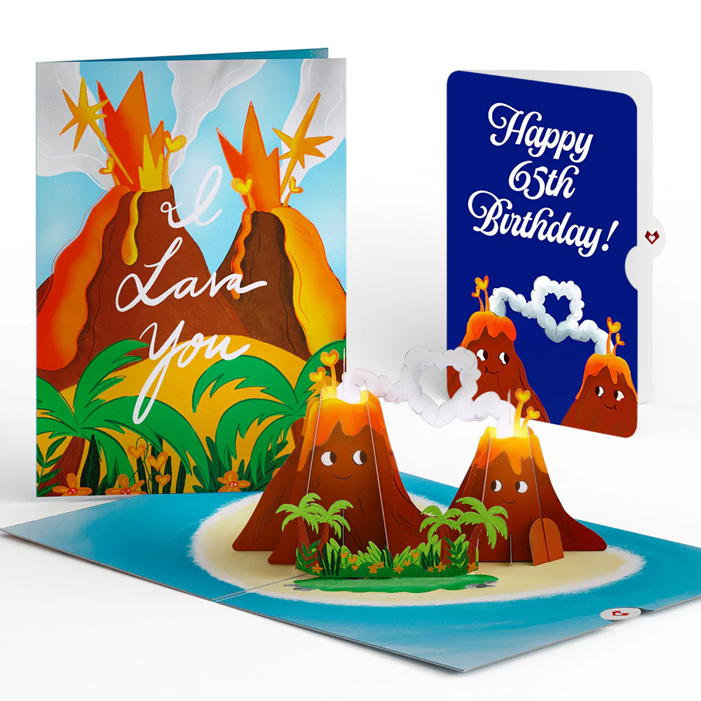 I Lava You 65th Birthday Light-Up Pop-Up Card and Sentiment Set