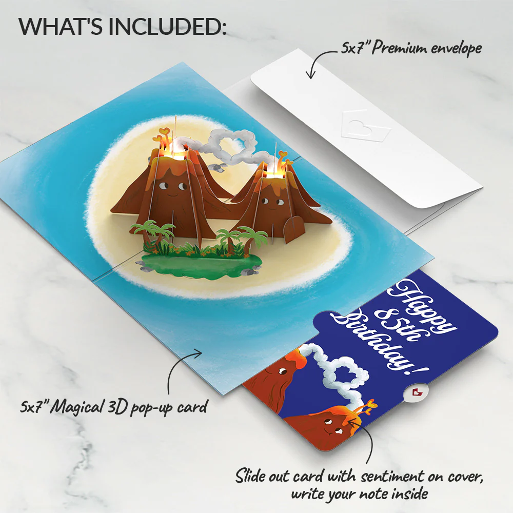 I Lava You 85th Birthday Light-Up Pop-Up Card and Sentiment Set - Image 2