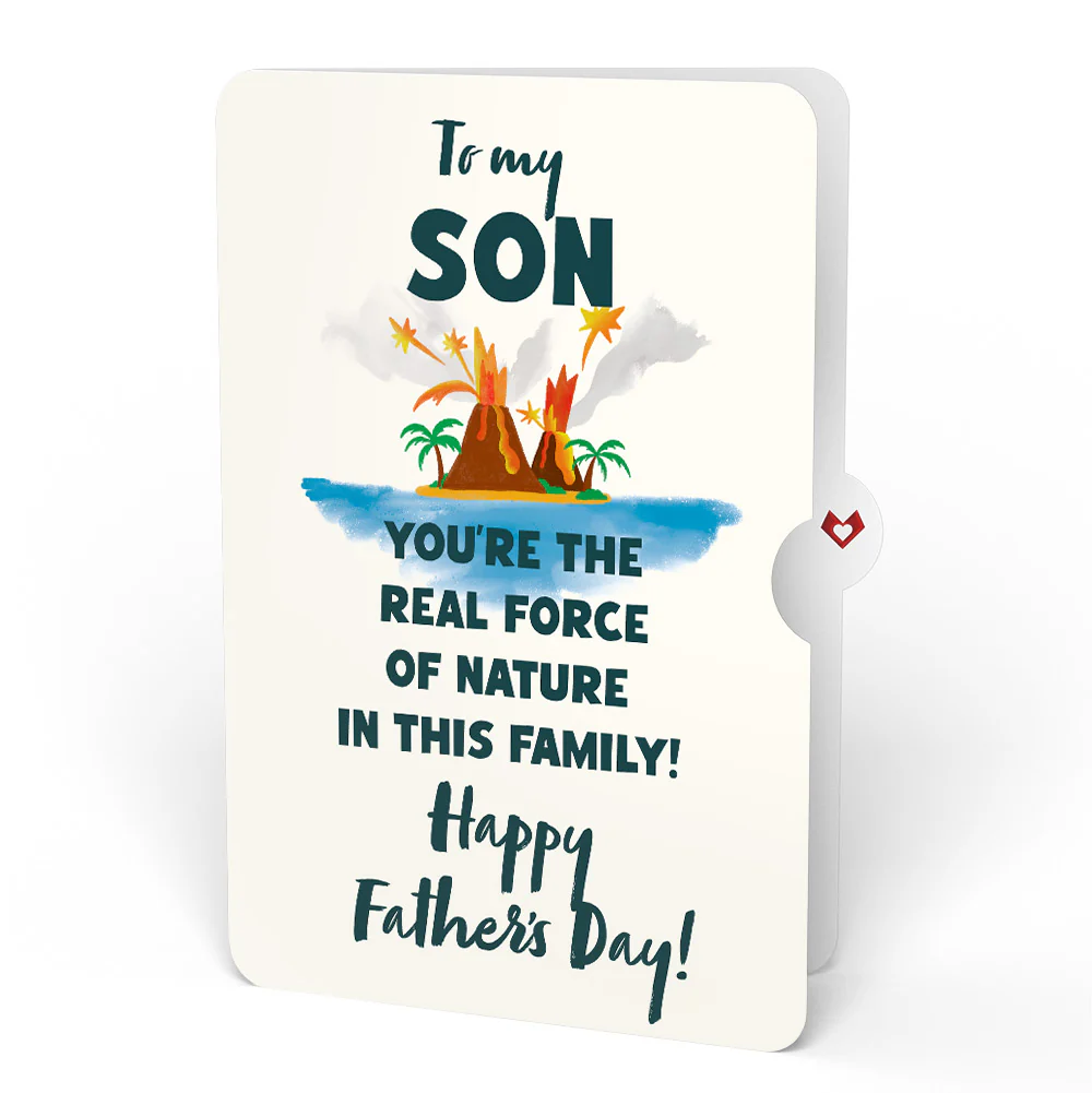 I Lava You Father's Day Light-Up Pop-Up Card and Sentiment Set for Son - Image 4