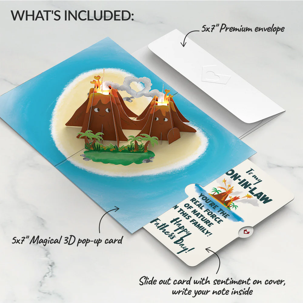 I Lava You Father's Day Light-Up Pop-Up Card and Sentiment Set for Son-in-law - Image 2