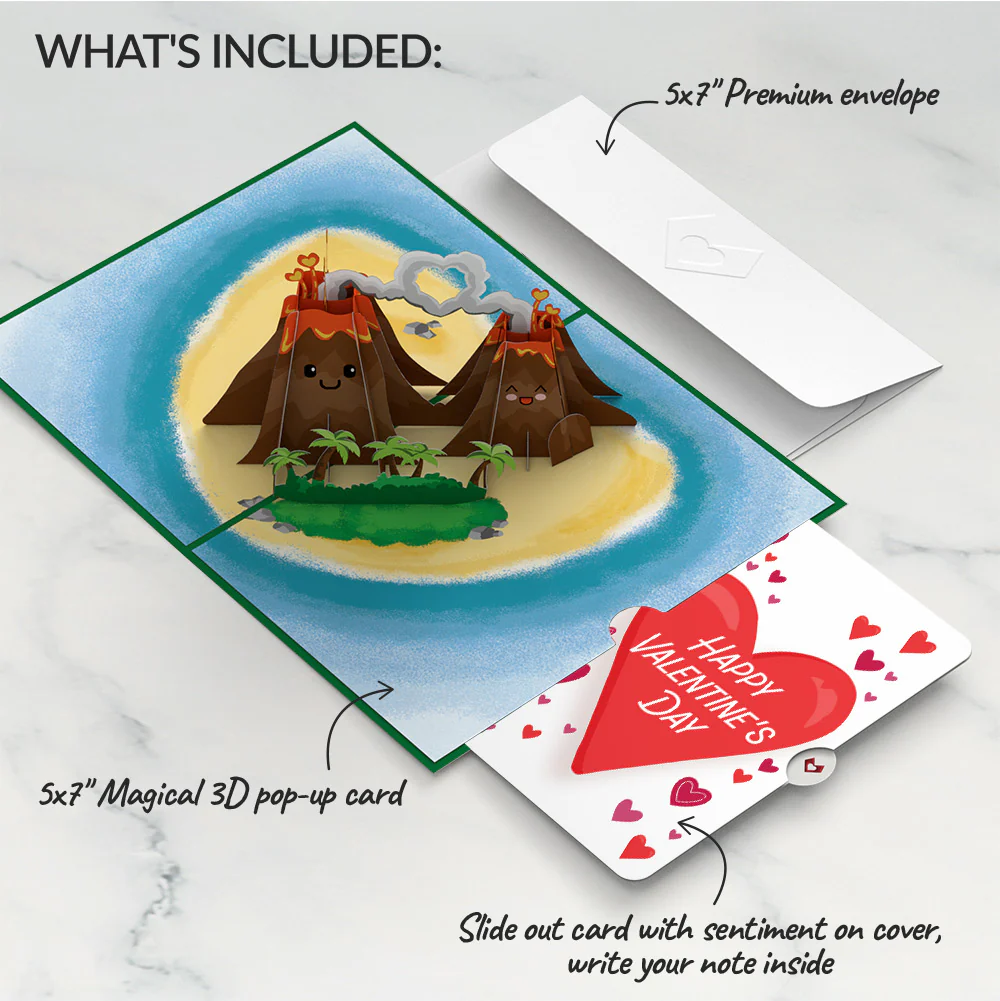 I Lava You Valentine Pop-Up Card and Big Sweet Heart Sentiment Set - Image 2