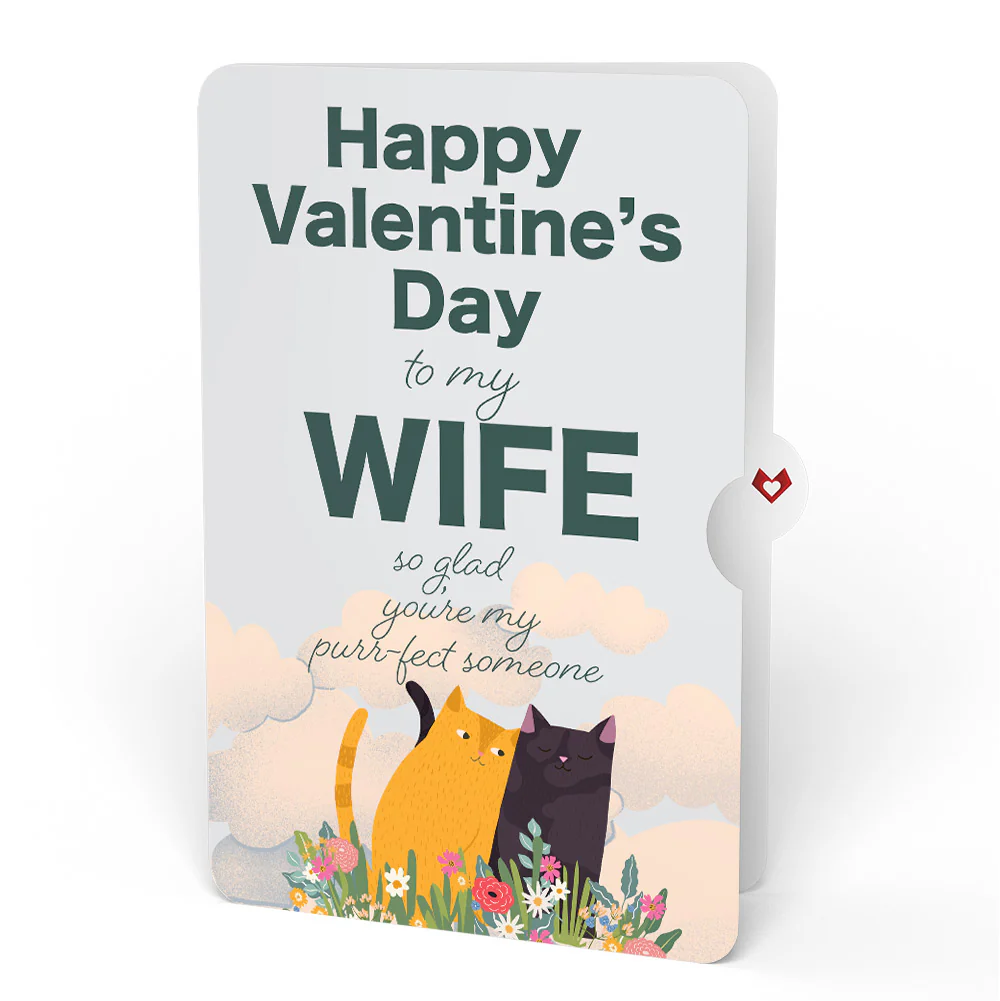 I Love Mew Cats Valentine Pop-Up Card and Sentiment Set for Wife - Image 4