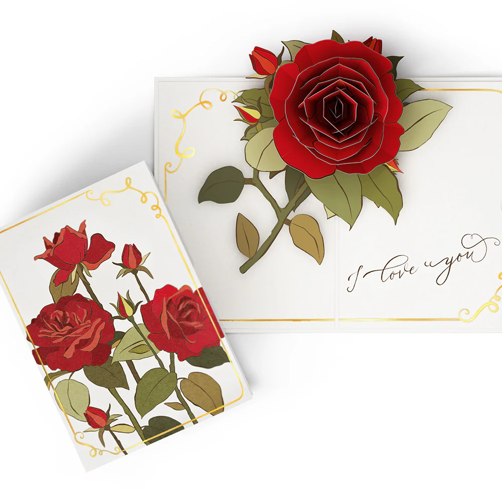 I Love You Roses Pop-Up Card & Bouquet Bundle - Image 2