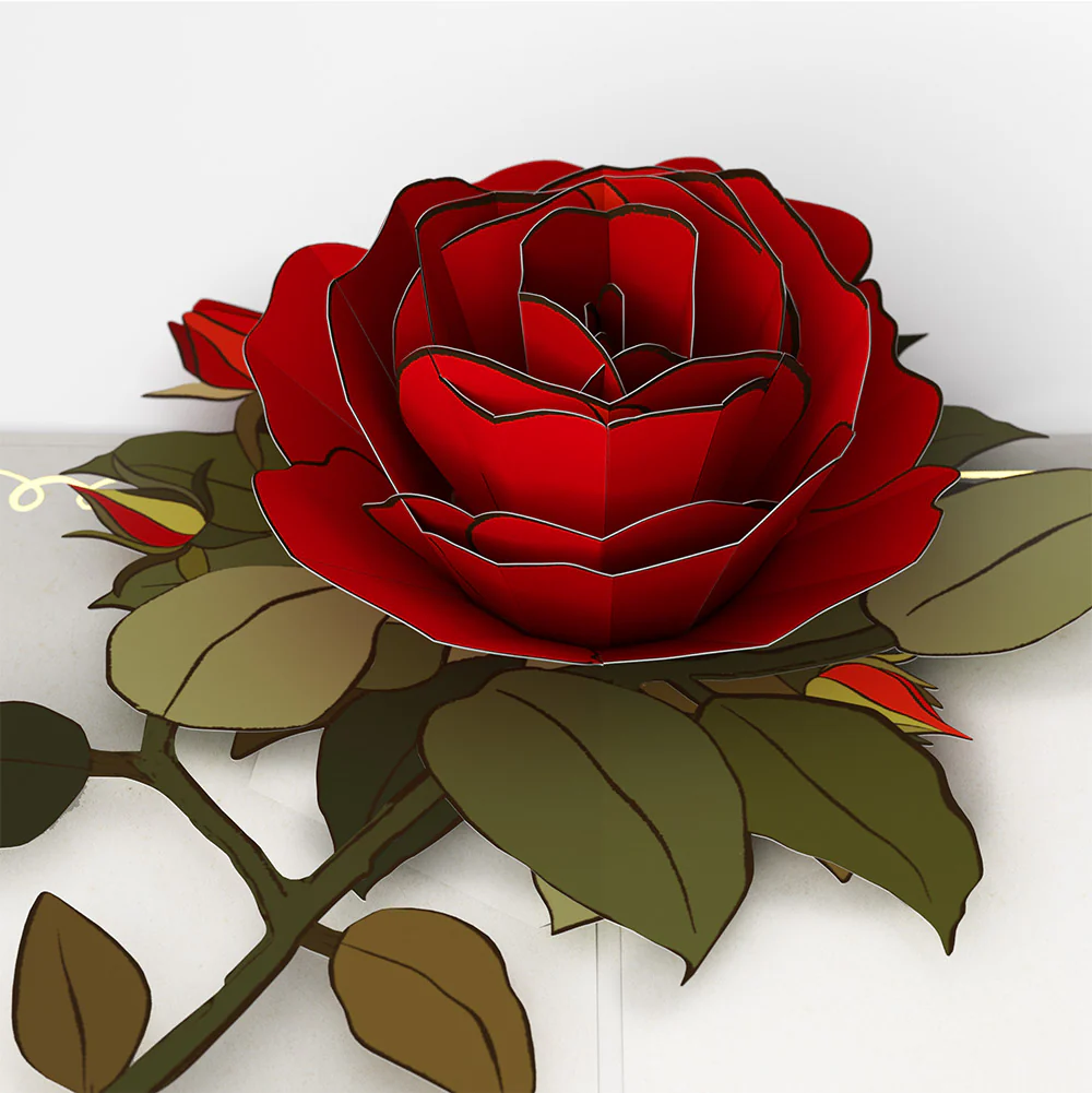 I Love You Roses Valentine Pop-Up Card and Sentiment Set for Sister - Image 3