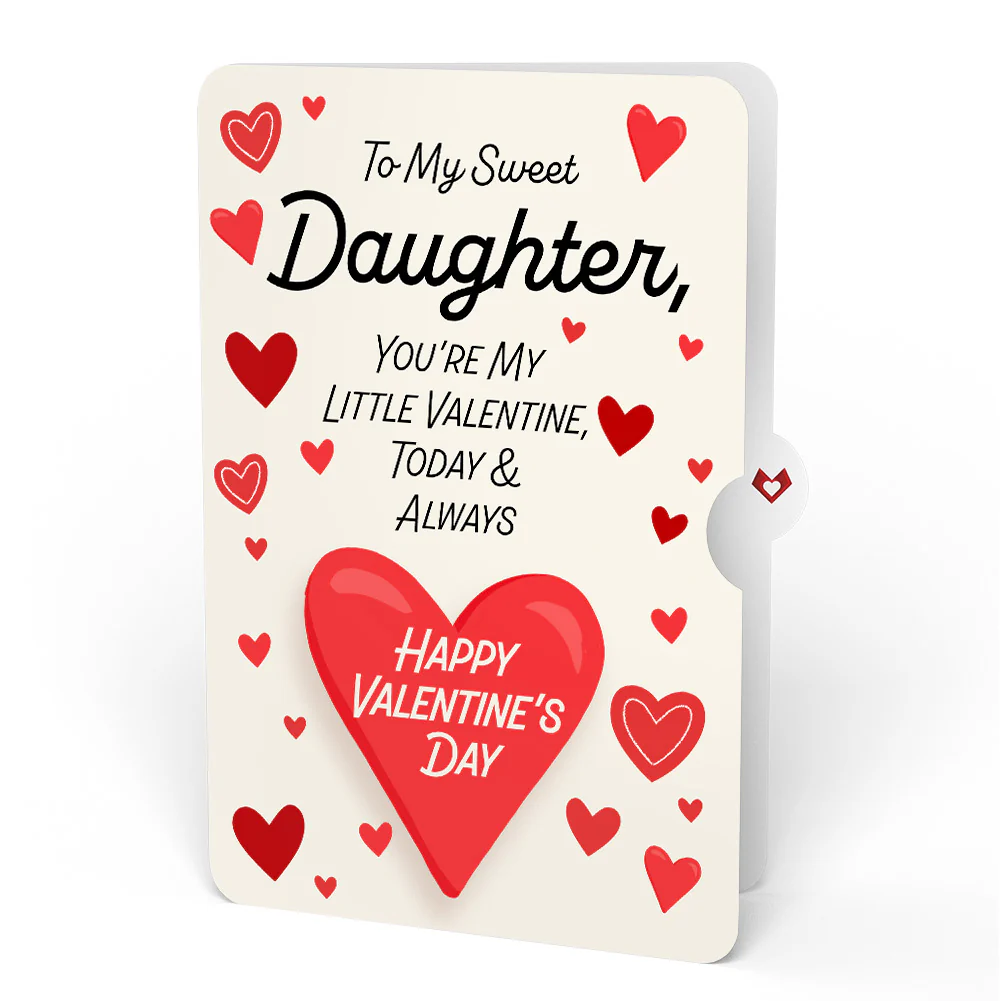 I Love You Sloths Pop-Up Card and Full of Hearts Valentine Sentiment Card for Daughter - Image 4