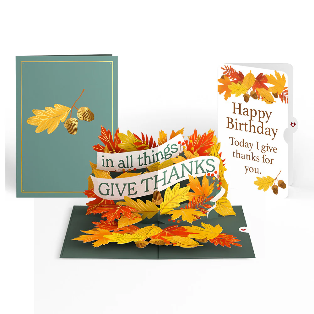 In All Things, Give Thanks Birthday Pop-Up Card and Sentiment Set