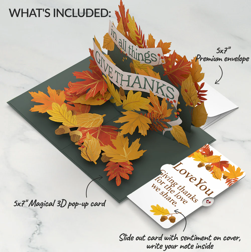 In All Things, Give Thanks Love Pop-Up Card and Sentiment Set - Image 2