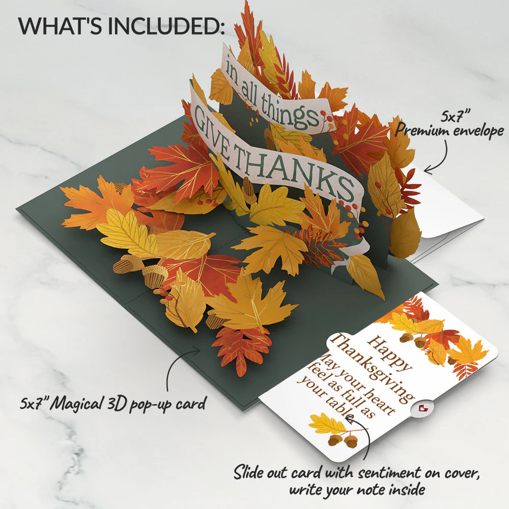 In All Things, Give Thanks Thanksgiving Pop-Up Card and Sentiment Set - Image 2