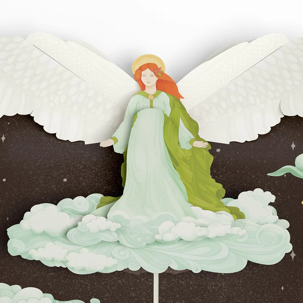 Joy to the World Christmas Angel Pop-Up Card - Image 2