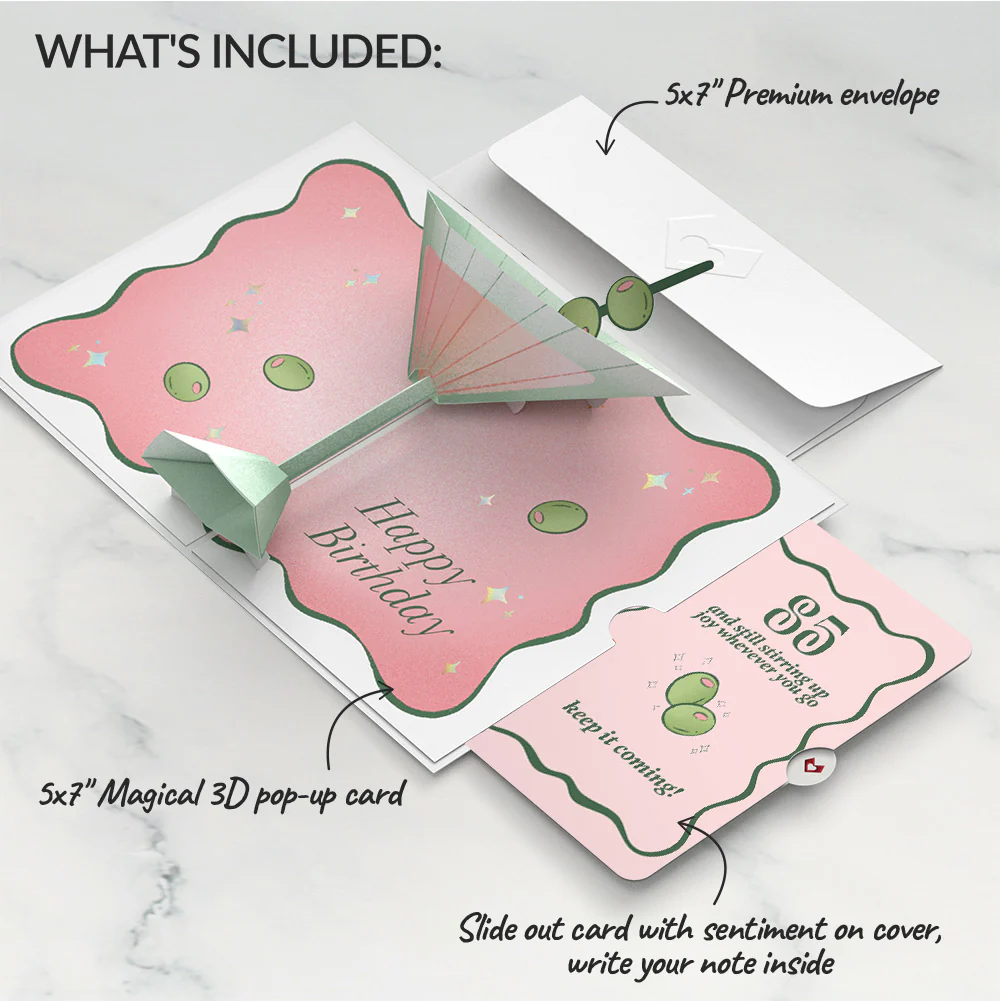 Just a Tini Bit Older 85th Birthday Pop-Up Card and Sentiment Set - Image 2