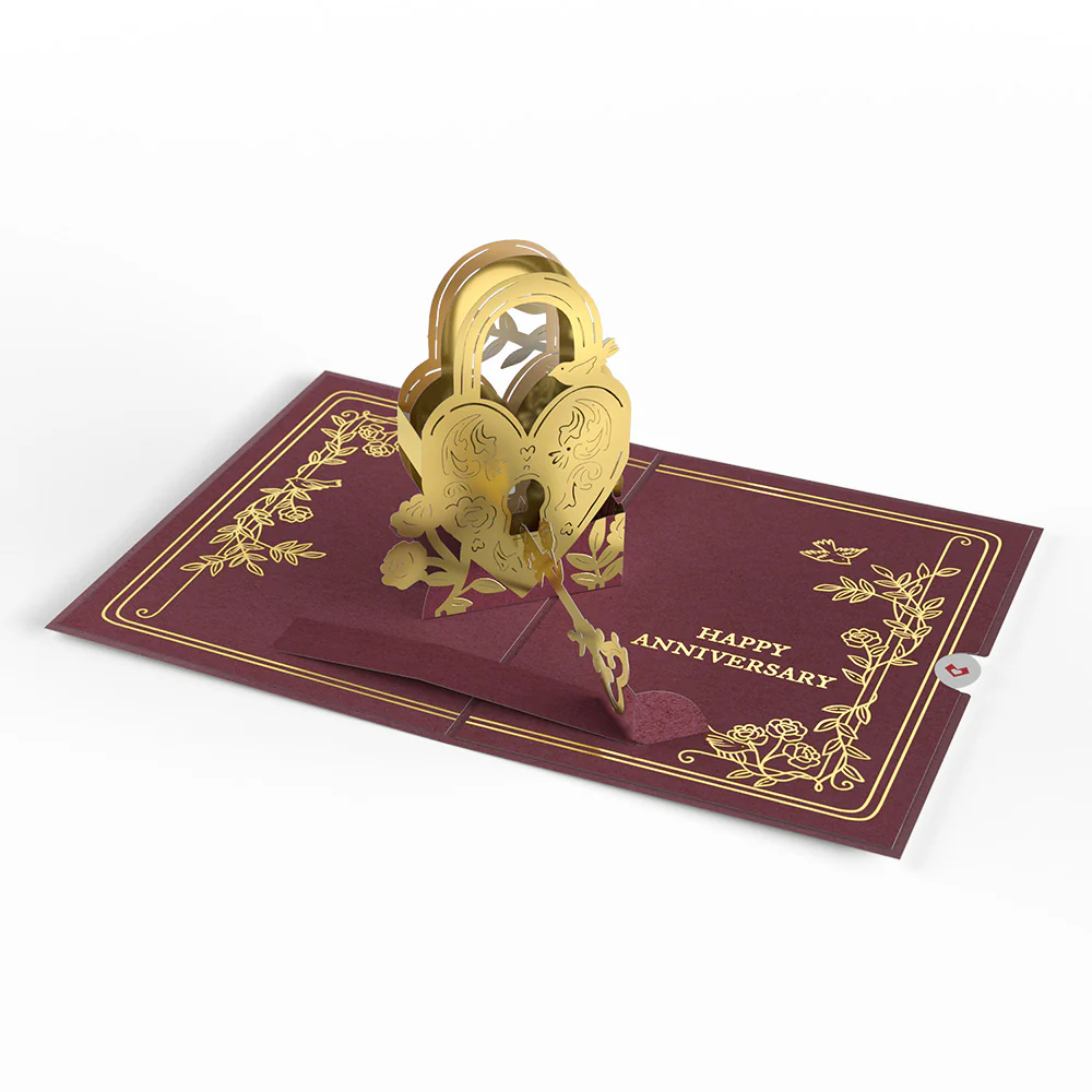 Key To My Heart Anniversary Pop-Up Card - Image 3