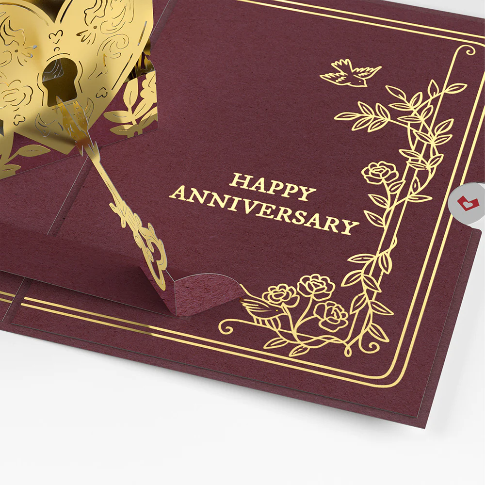 Key To My Heart Anniversary Pop-Up Card - Image 5