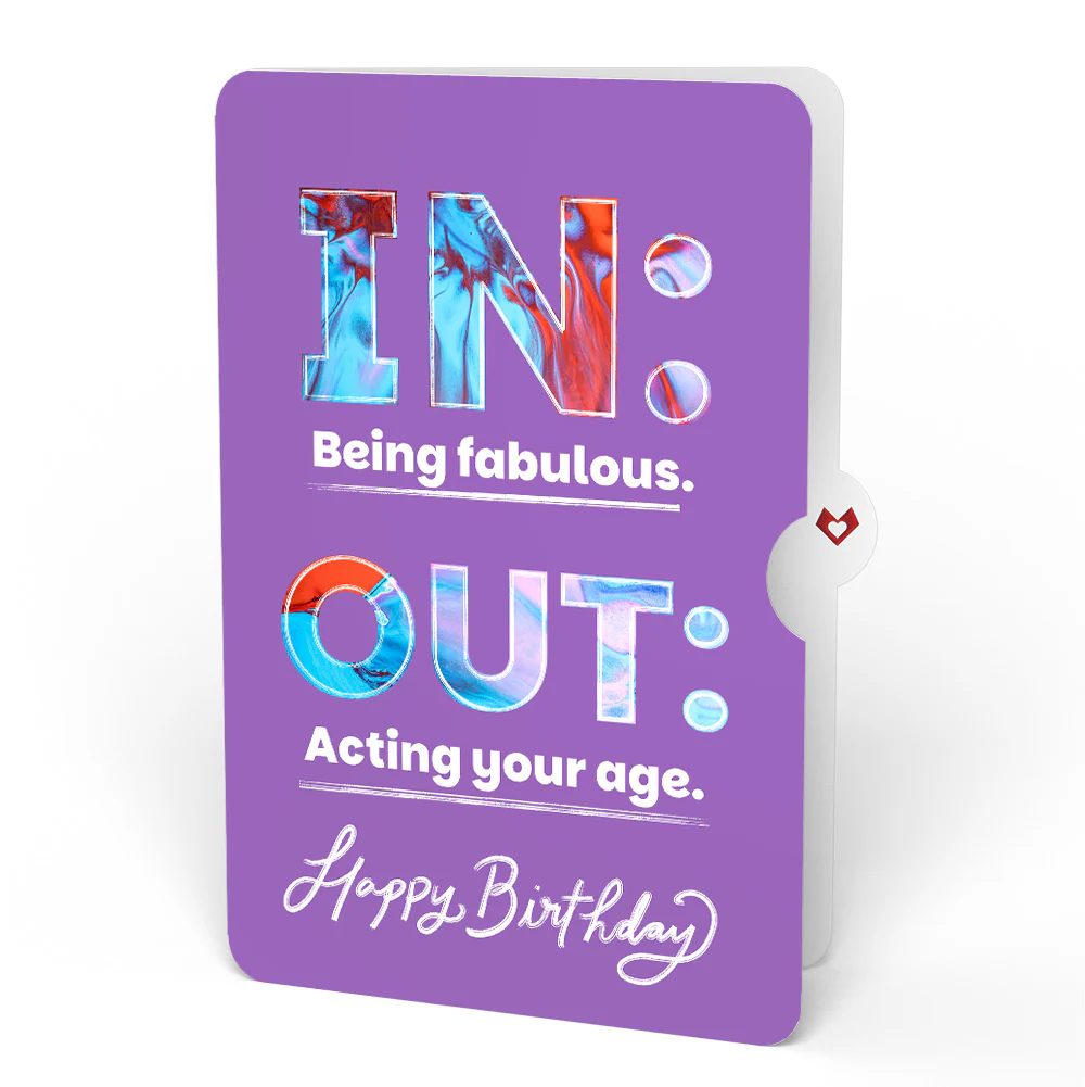 Lavender Bicycle Birthday Pop-Up Card and IN & OUT Sentiment Set - Image 4