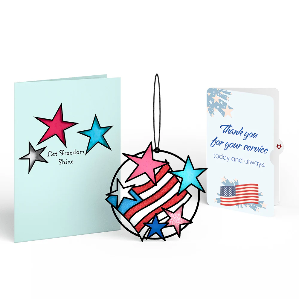 Let Freedom Shine Appreciation Suncatcher Card and Sentiment Set