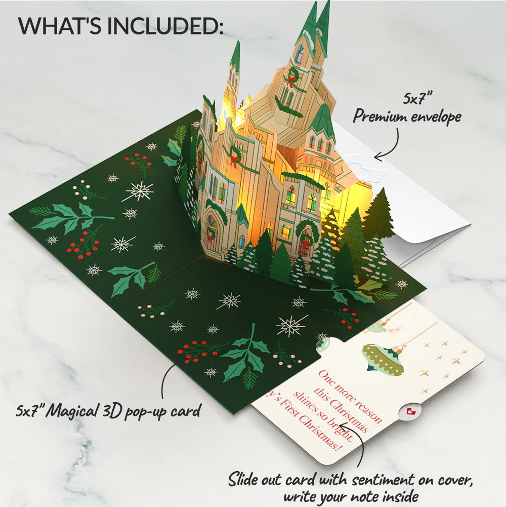 Let Heaven & Nature Sing Christmas Music and Lights Pop-Up Card and Twinkling Ornaments Sentiment Set for Baby - Image 2