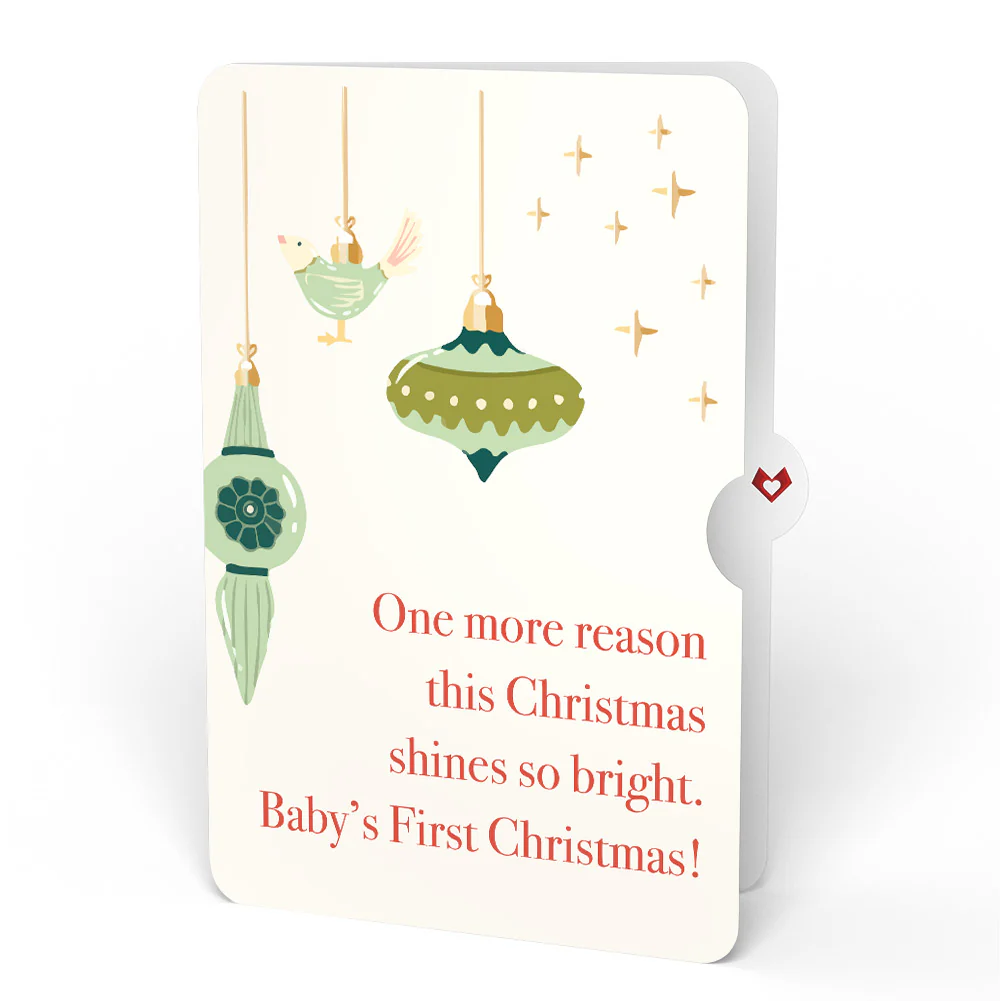 Let Heaven & Nature Sing Christmas Music and Lights Pop-Up Card and Twinkling Ornaments Sentiment Set for Baby - Image 4