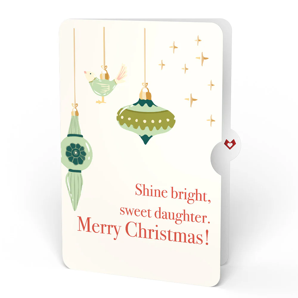 Let Heaven & Nature Sing Christmas Music and Lights Pop-Up Card and Twinkling Ornaments Sentiment Set for Daughter - Image 4