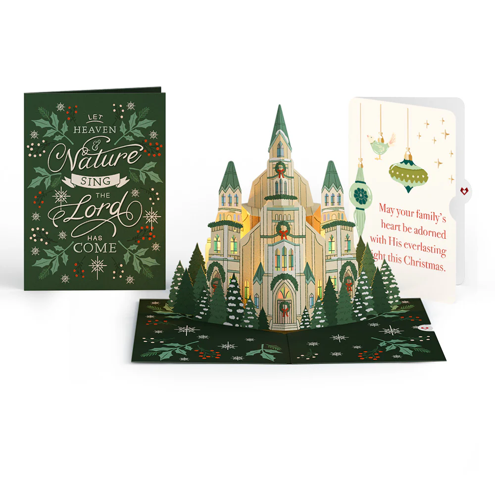 Let Heaven & Nature Sing Christmas Music and Lights Pop-Up Card and Twinkling Ornaments Sentiment Set for Family