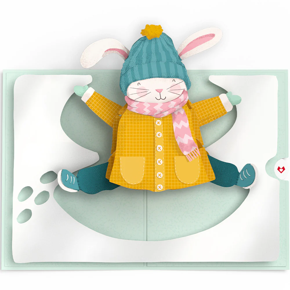 Let It Snow Winter Bunny Pop-Up Card - Image 3
