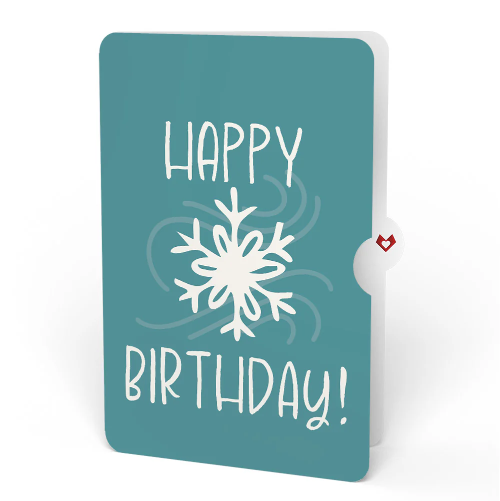 Let It Snow Winter Bunny Pop-Up Card and Snowflake Birthday Sentiment Set - Image 4