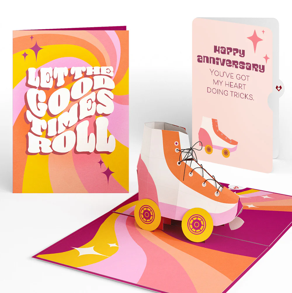 Let the Good Times Roll Roller Skate Anniversary Pop-Up Card and Sentiment Set