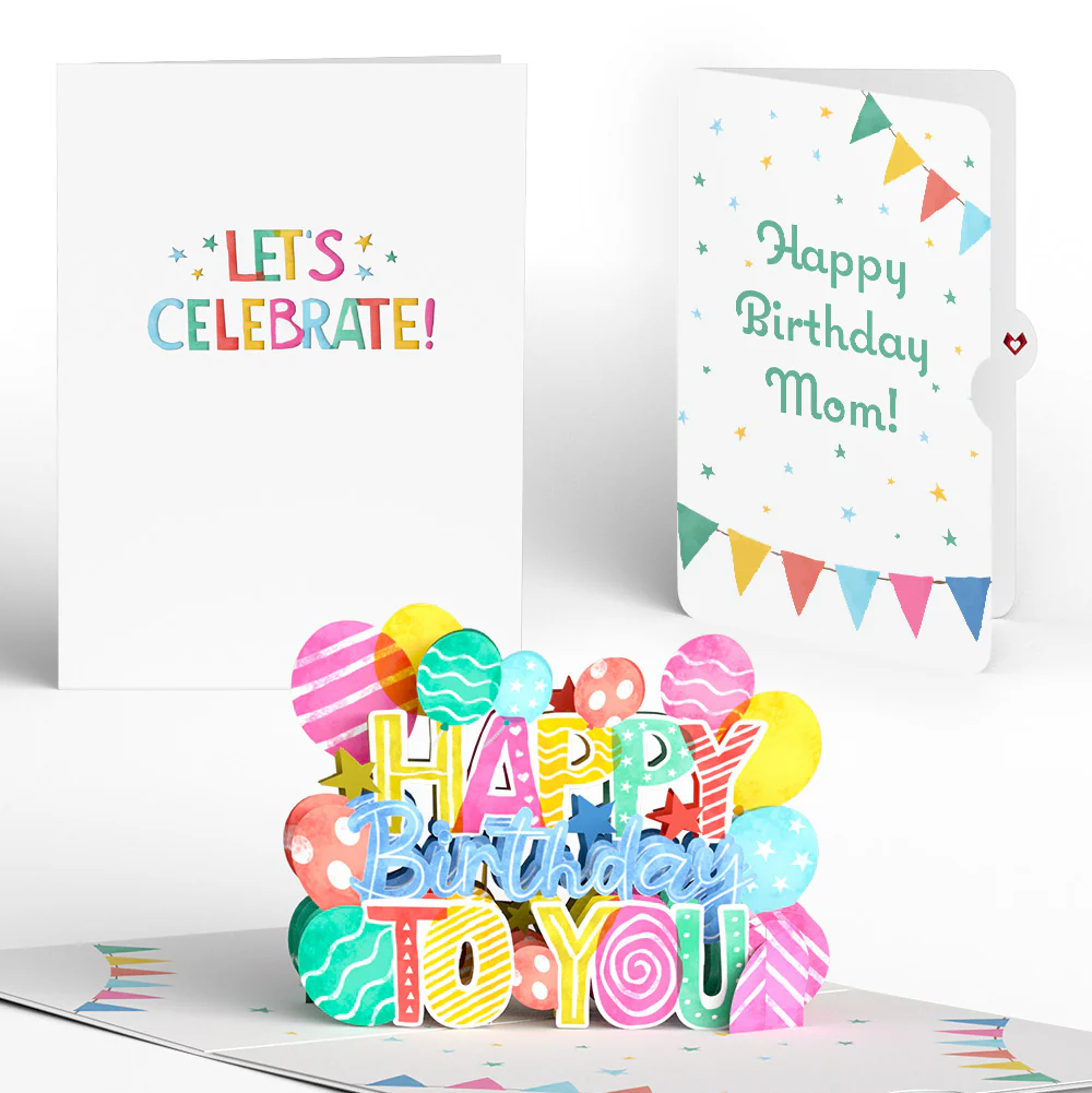 Let's Celebrate Birthday Pop-Up Card and Sentiment Set for Mom