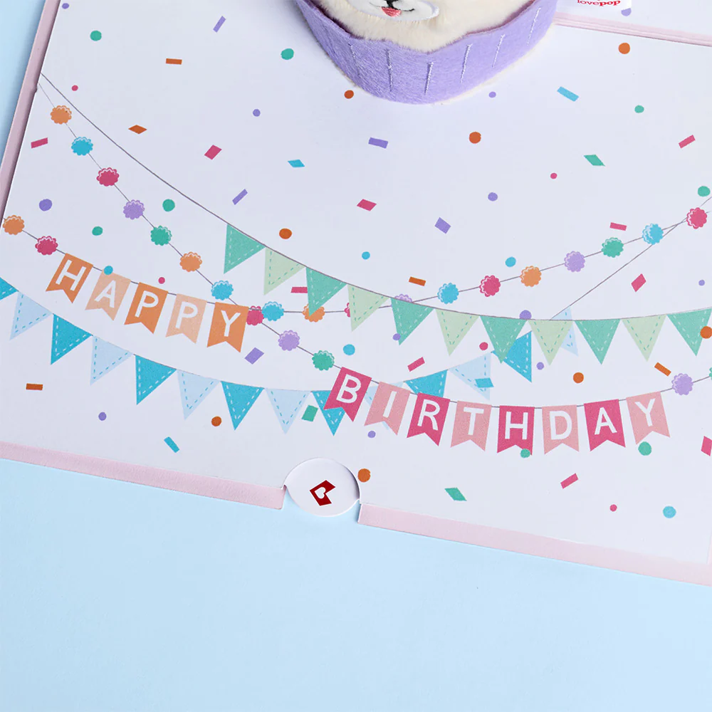 'Let's Pawty' Birthday Dog Plushpop Card - Image 3