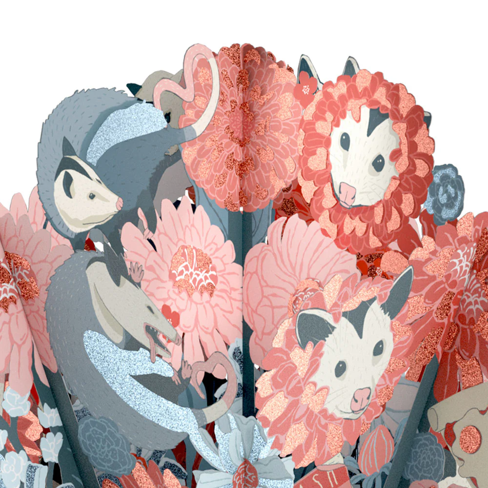 Life Without You Is Trash Possums Pop-Up Card & Glitter Bouquet Bundle - Image 7