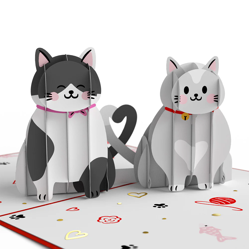 Love Cats Anniversary Pop-Up Card and Sentiment Set - Image 3