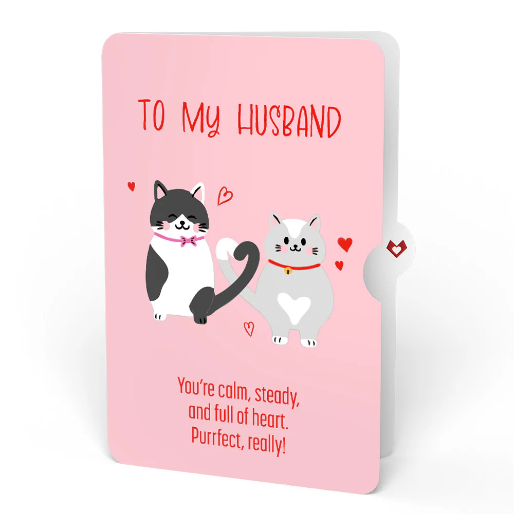 Love Cats Pop-Up Card and Sentiment Set for Husband - Image 4