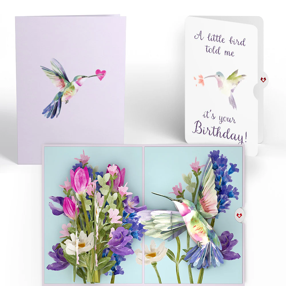 Love in Bloom Hummingbird Birthday Pop-Up Card and A Little Hummingbird Kisses Sentiment Set