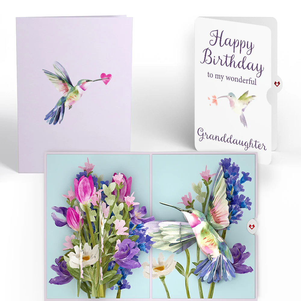 Love in Bloom Hummingbird Birthday Pop-Up Card and Sentiment Set for Granddaughter