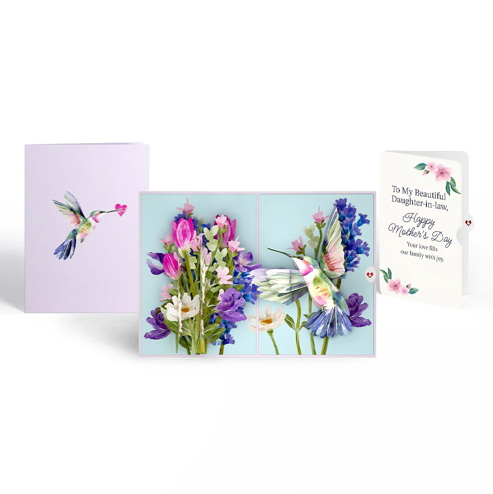 Love in Bloom Hummingbird Mother's Day Pop-Up Card and Sentiment Set for Daughter-in-law