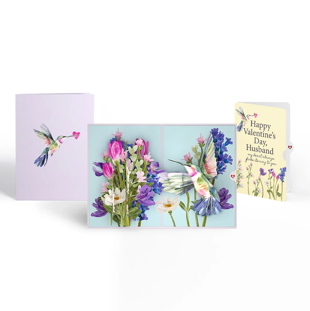Love in Bloom Hummingbird Valentine Pop-Up Card and Sentiment Set for Husband