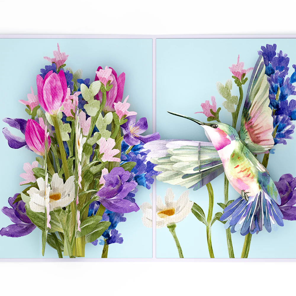 Love in Bloom Hummingbird Valentine Pop-Up Card and Sentiment Set for Wife - Image 3