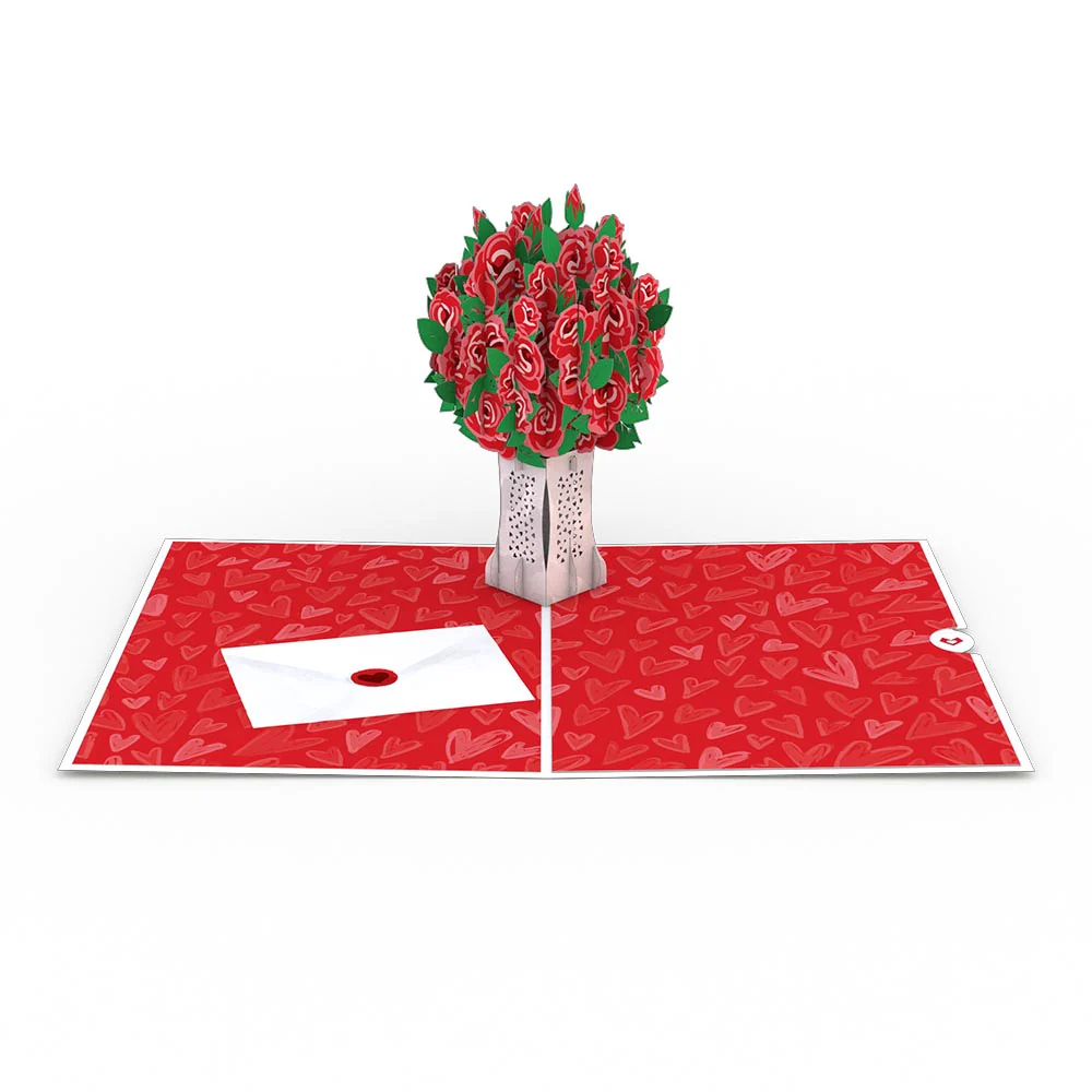Love Rose Arrangement Pop-Up Card - Image 3