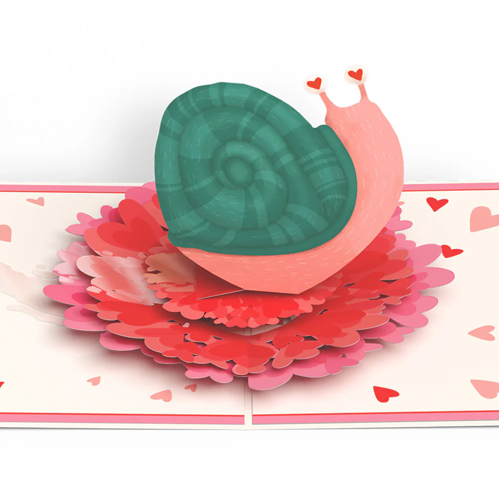 Love You Slow Much Snail Valentine Pop-Up Card and Sentiment Set for Wife - Image 3