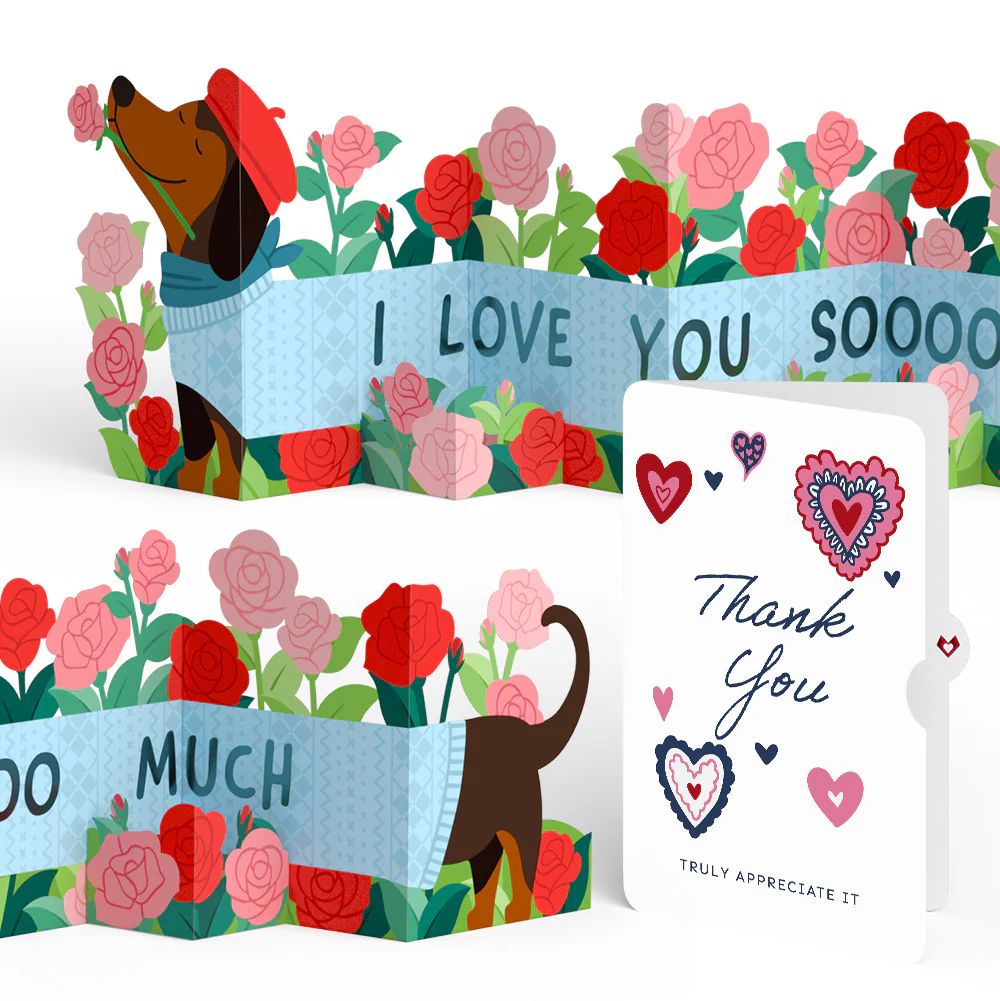 Love You So Much Dog Thank You Loooooong Card™ (Expands to 2 feet) and Sentiment Set