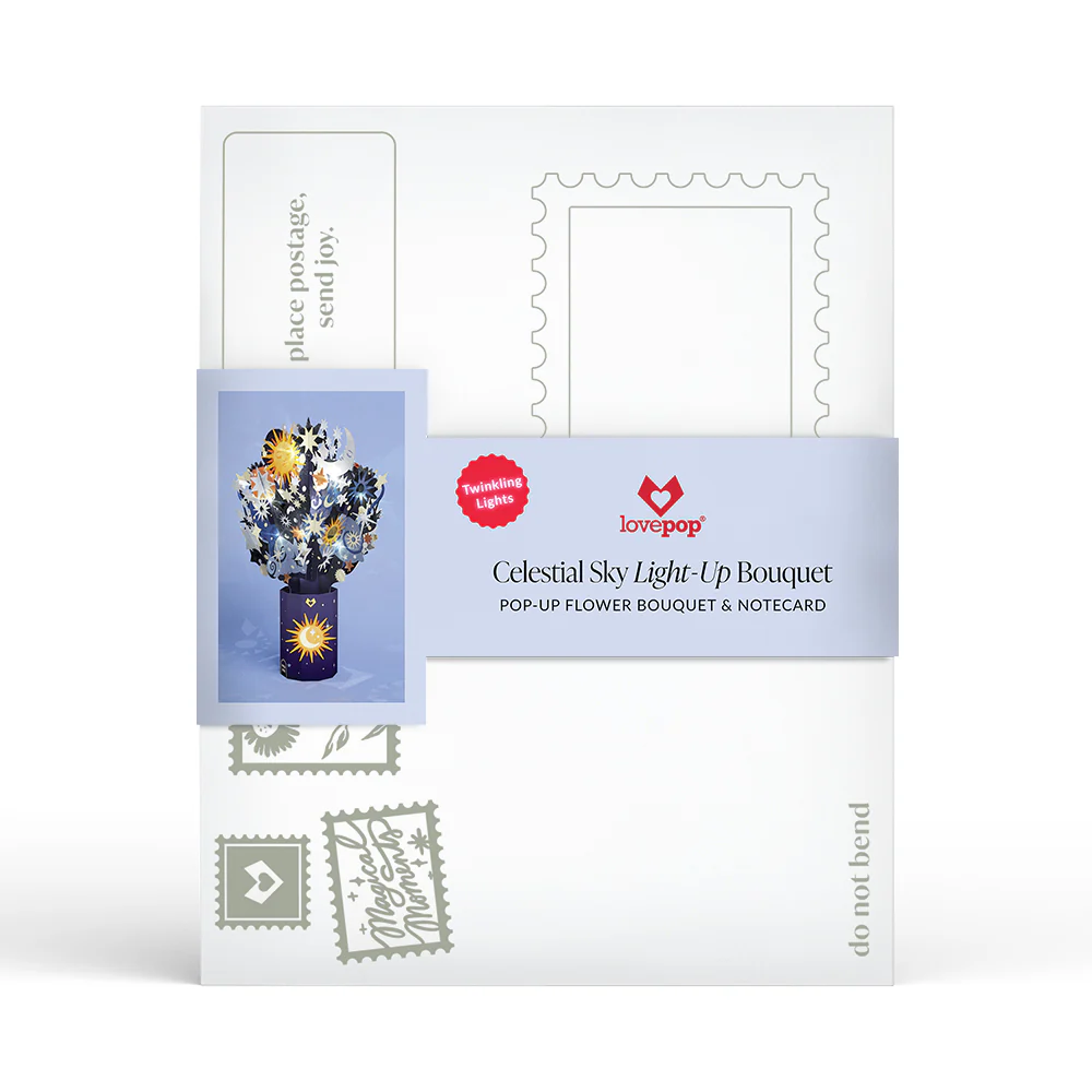 Love You to the Moon and Back Light-Up Pop-Up Card & Bouquet Bundle - Image 6