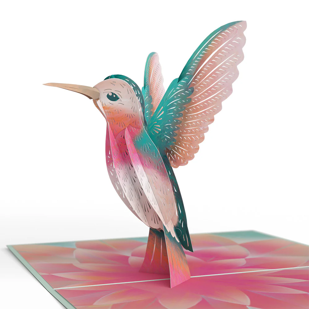 Lovely Hummingbird Birthday Pop-Up Card and Sentiment Set for Granddaughter - Image 3
