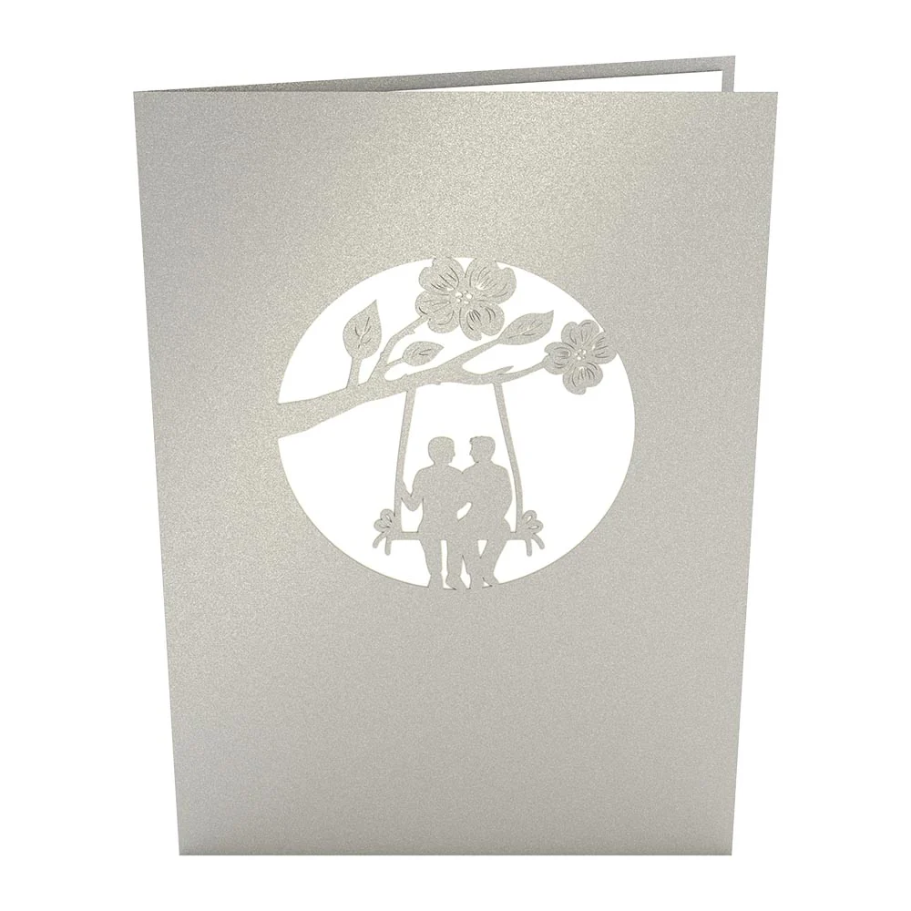 Two Guys on a Swing Pop-Up Card - Image 3