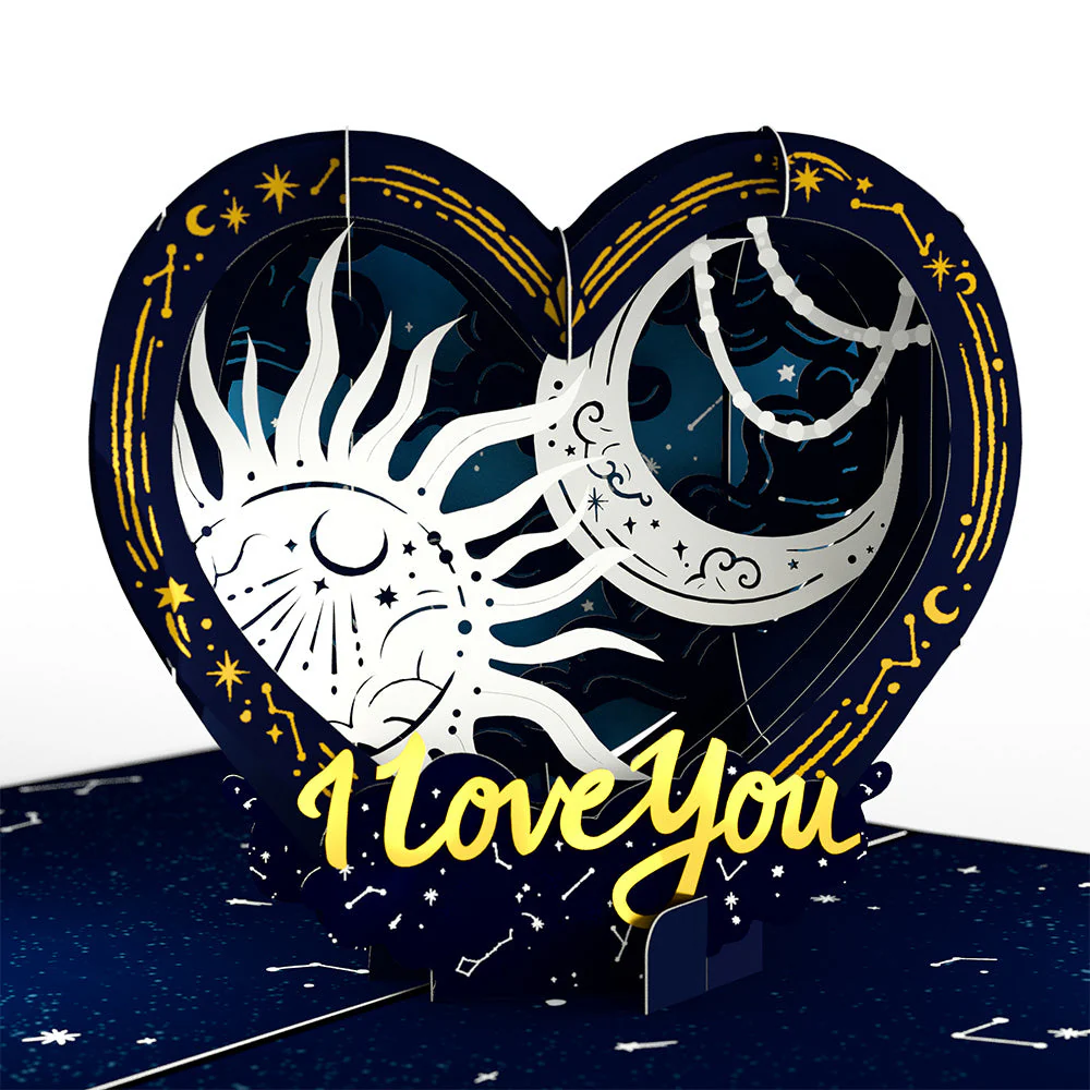 Celestial Love Pop-Up Card and Aquarius Zodiac Sentiment Set - Image 3