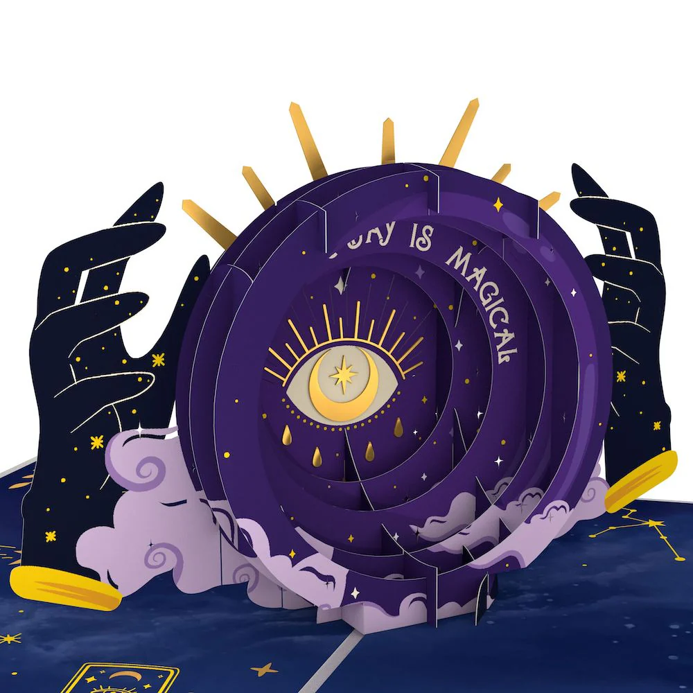 Magical Birthday Pop-Up Card and Aquarius Zodiac Sentiment Set - Image 3