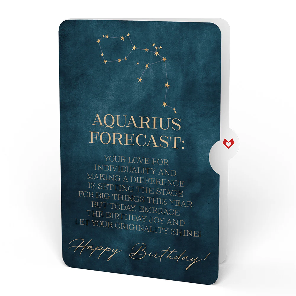 Shine Bright Birthday Pop-Up Card and Aquarius Zodiac Sentiment Set - Image 4