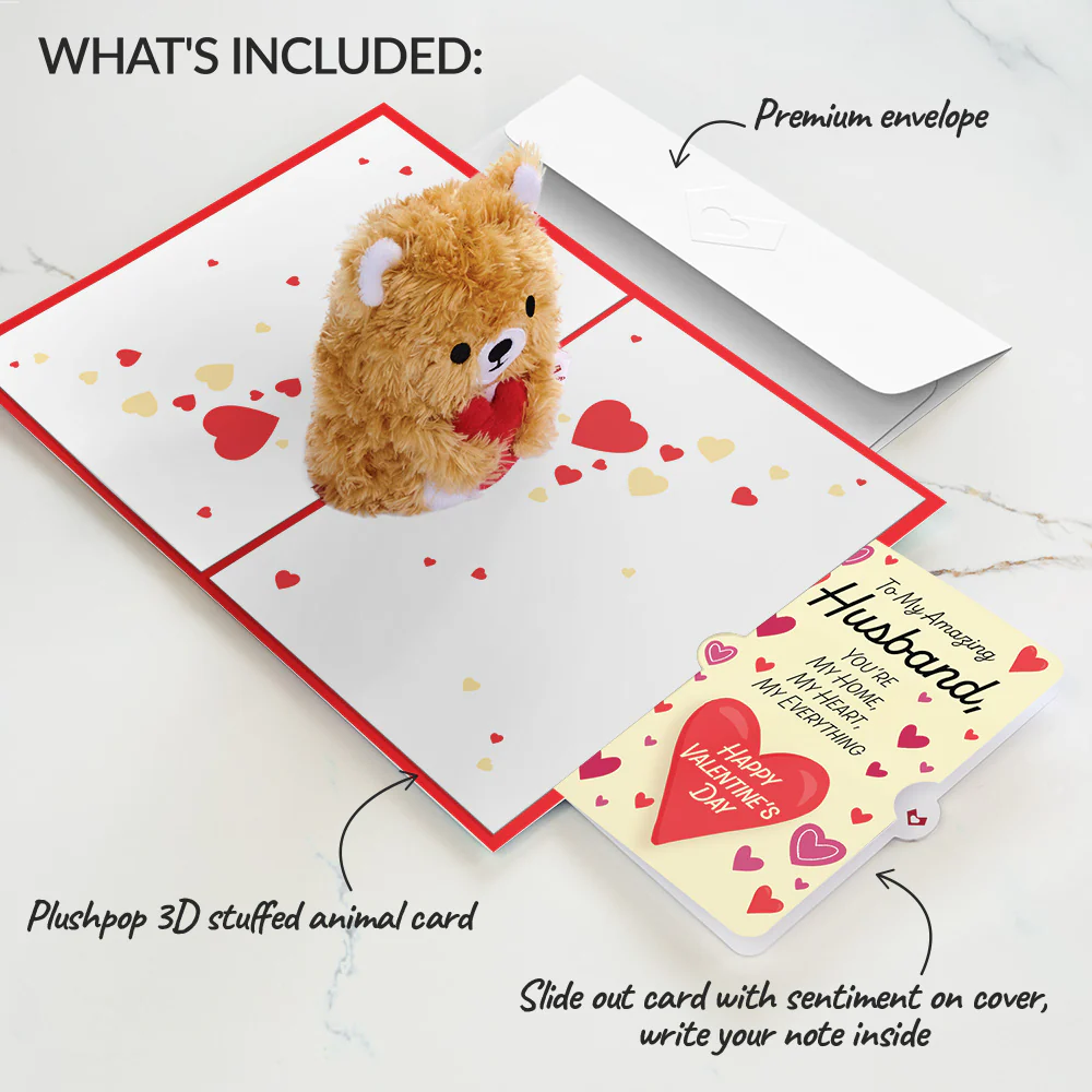 You're The Beary Best Valentine Plushpop Card and Sentiment Set for Husband - Image 2
