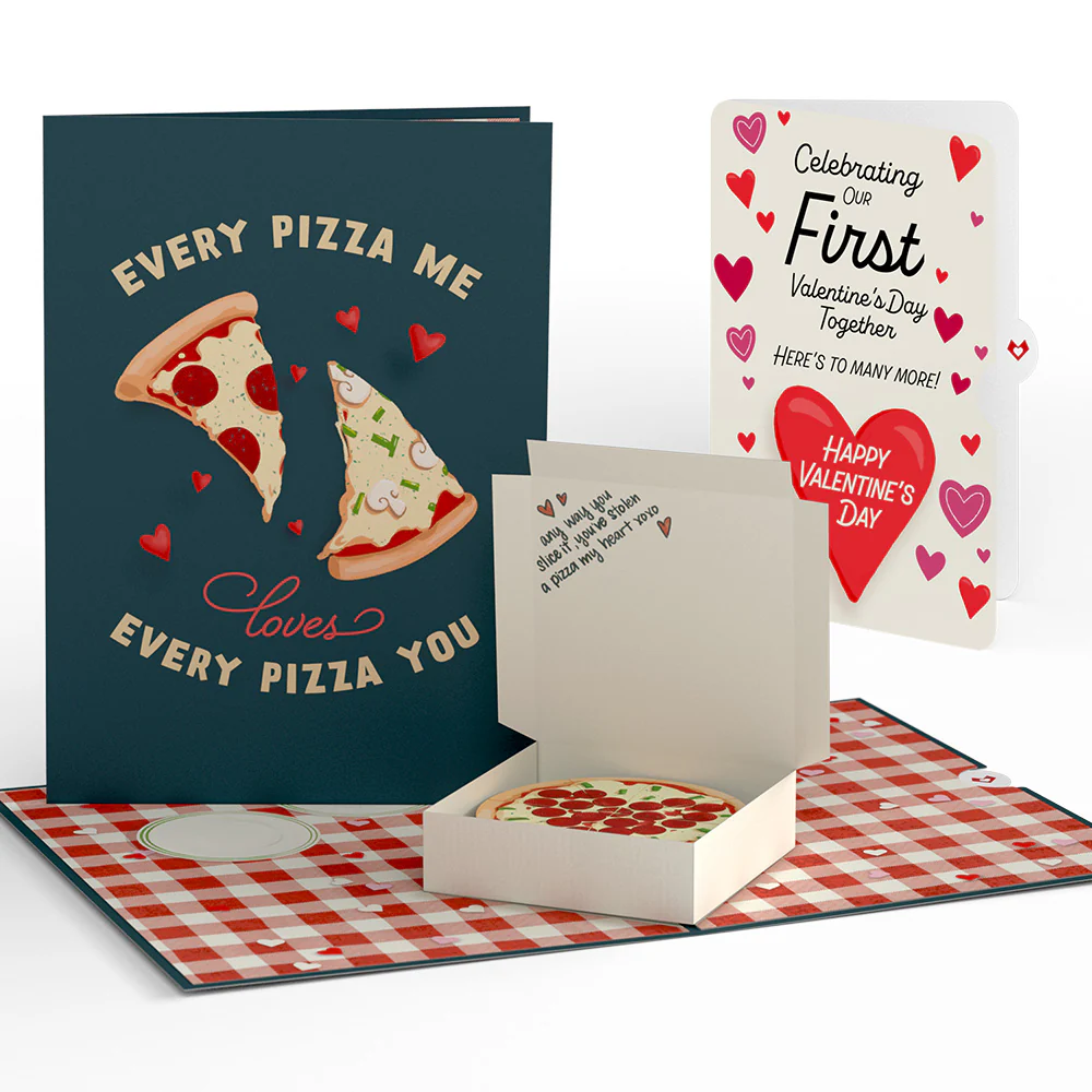 Pizza Love Our First Valentine Together Pop-Up Card and Sentiment Set