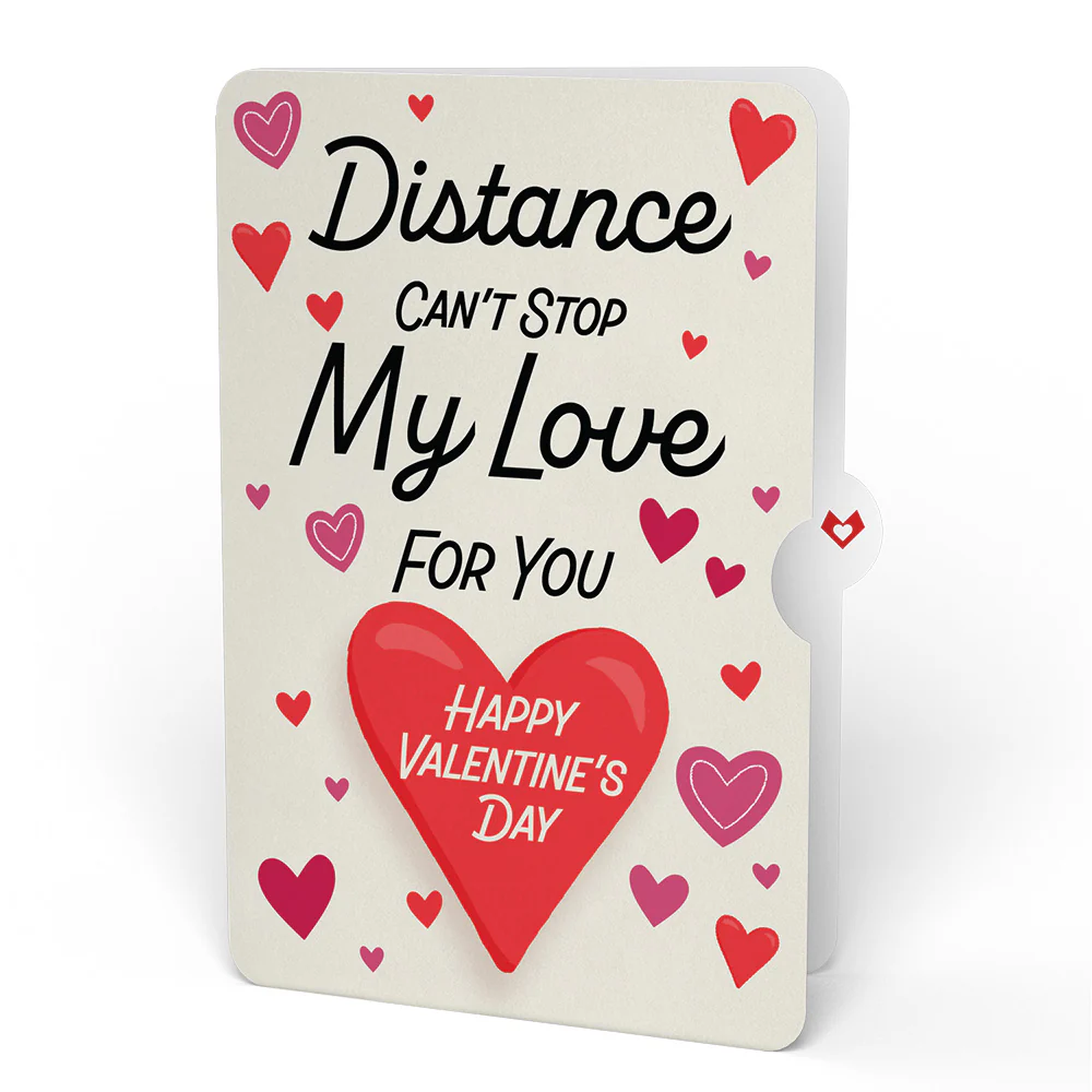 Pizza Love Distance Can't Stop My Love Valentine Pop-Up Card and Sentiment Set - Image 4